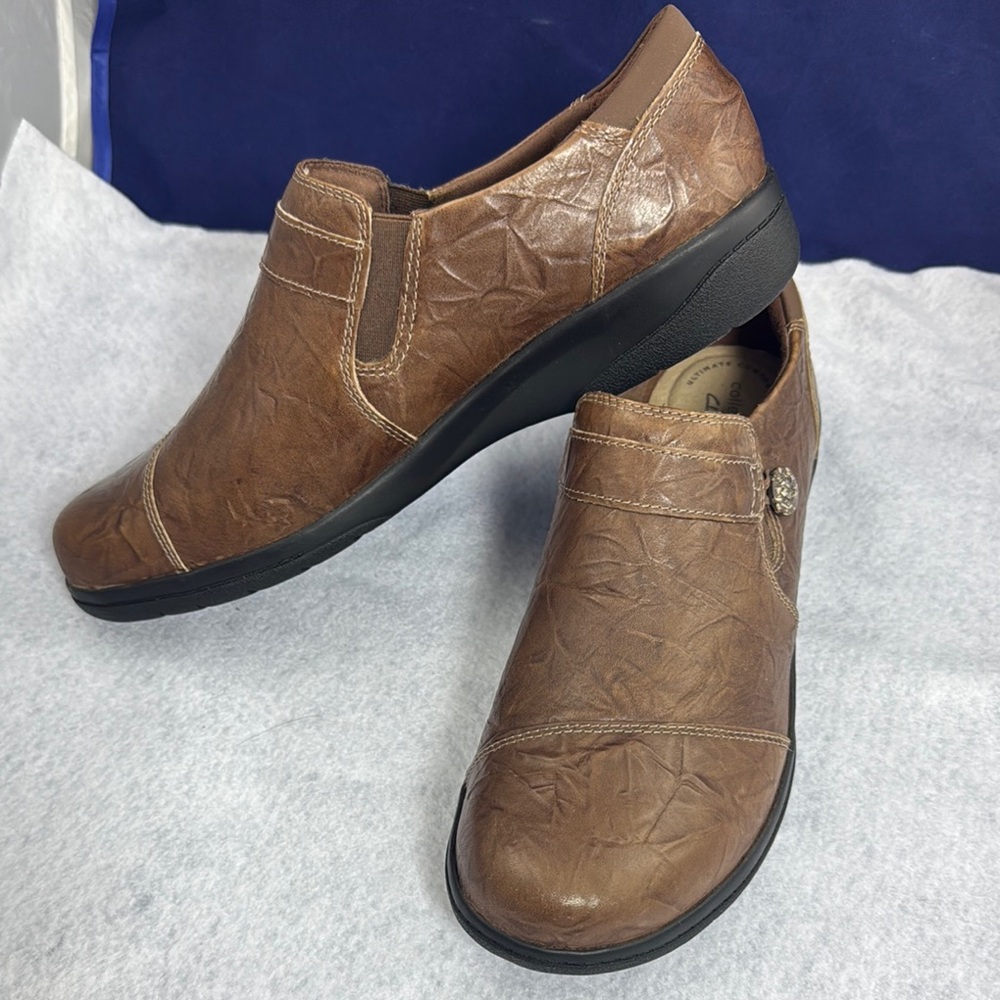 Clarks Brown Slip-On Women's Shoes